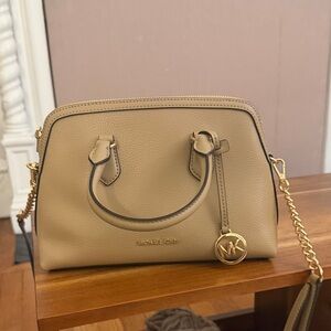 Michael Kors Beige Leather Satchel Shoulder Bag Handbag - New with Tag